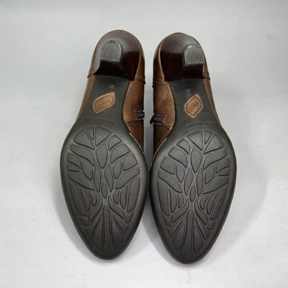 Born Women's Size 7.5 Chakri Brown Leather Wingtip Ankle Booties‎